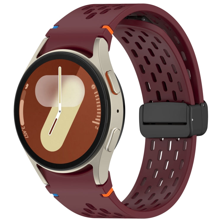 Holes Style Stitched Folding Buckle Silicone Watch Band, For Samsung Galaxy Watch 7 40 / 44mm