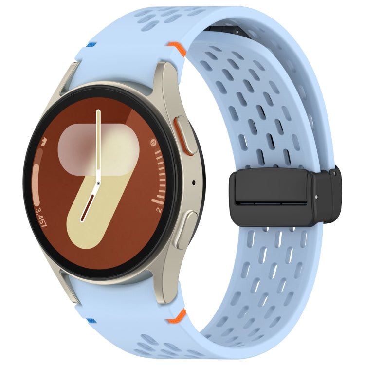 Holes Style Stitched Folding Buckle Silicone Watch Band, For Samsung Galaxy Watch 7 40 / 44mm