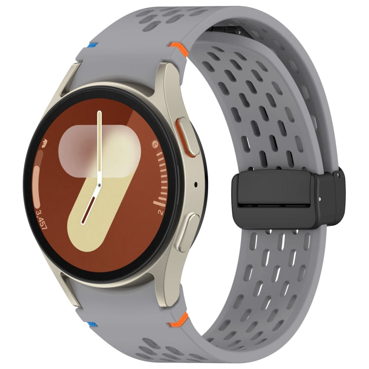 Holes Style Stitched Folding Buckle Silicone Watch Band, For Samsung Galaxy Watch 7 40 / 44mm