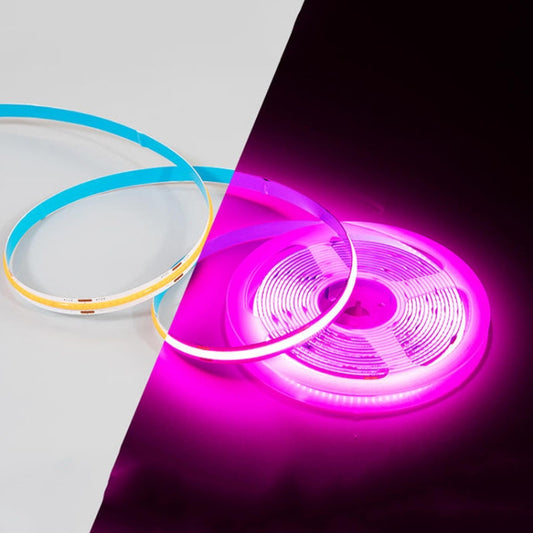 1m 24V 320 Beads 12W 8mm Wide COB Adhesive Decorative LED Light Strip, Purple, Yellow, Green, Blue, Ice Blue, Red