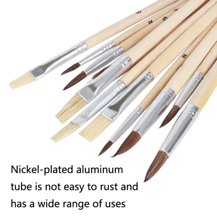 Bristle And Horsehair Hand-Painted Paint Pen Log Brush Set, Hand-Painted Pen