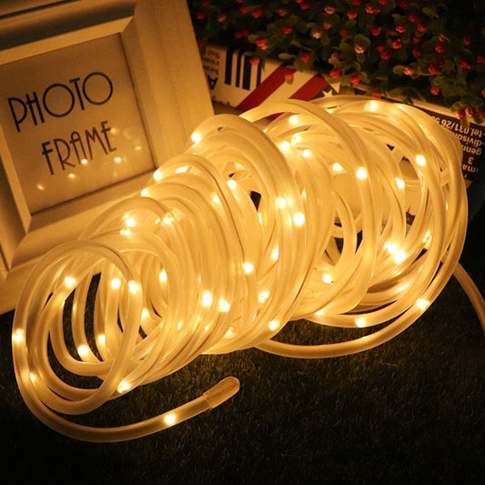 Holiday Party Decoration Tube String Lights LED Garden Decoration Casing Light with Remote Control, Spec:, 7m 50 LEDs USB Powered, 12m 100 LEDs USB Powered