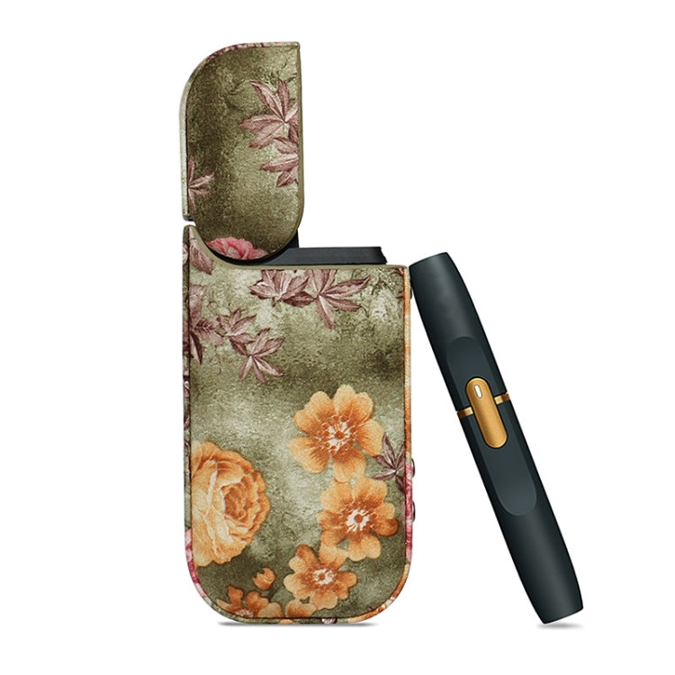 Electronic Cigarette Plush Pattern Protective Case for IQO 2.4 Plus, Contest, Ink Flower, Green, Blue Charm
