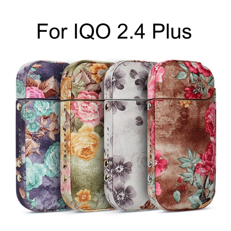 Electronic Cigarette Plush Pattern Protective Case for IQO 2.4 Plus, Contest, Ink Flower, Green, Blue Charm