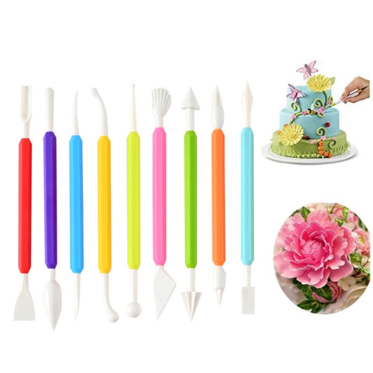 9 In 1 Plastic Fondant Sculpture Pen Tools Pottery Clay Sculpting Modeling Tools, 9 In 1