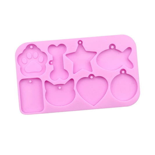 8 Grids Cats Paw Pentagram Love Fish Molds Silicone Drip Mould, 8 Grids Cats Paw