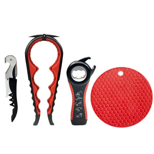 Multifunctional 4 In 1 Bottle Opener Household Saving Force Opener, Style 1 (Black Red), Style 1 (Blue), Style 2 (Black Red)