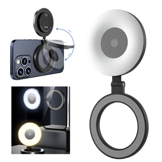 TELESIN Magnetic Selfie Light Rechargeable Reversible Design Fill Light, P5-BGD-01