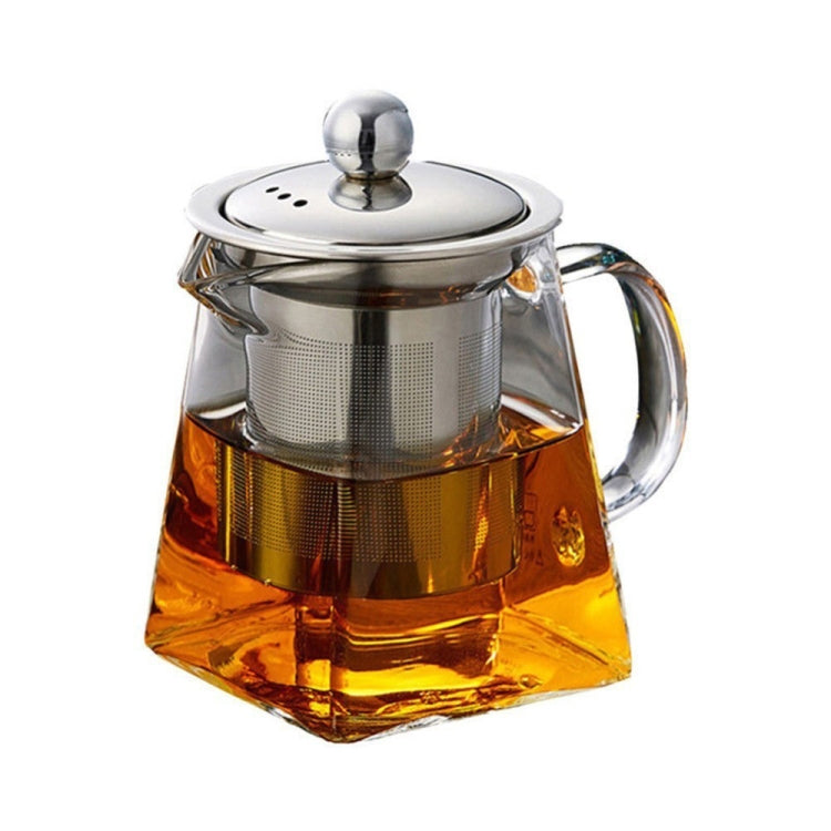 Stainless Steel Clear Heat Resistant Glass Filter Tea Pot, Capacity: 550ml, Capacity: 550ml