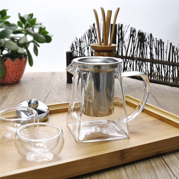 Stainless Steel Clear Heat Resistant Glass Filter Tea Pot, Capacity: 550ml, Capacity: 550ml