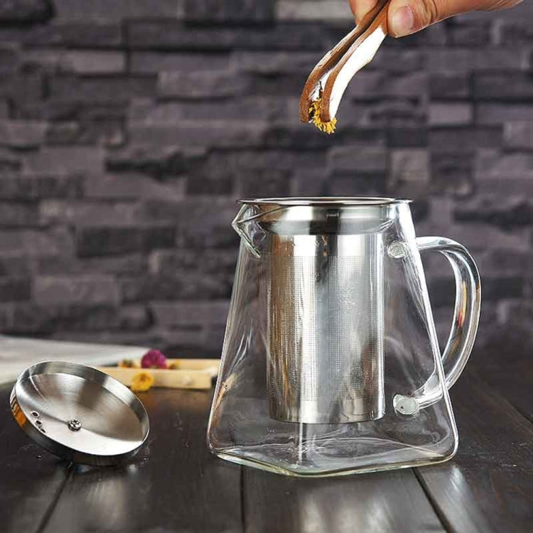 Stainless Steel Clear Heat Resistant Glass Filter Tea Pot, Capacity: 550ml, Capacity: 550ml