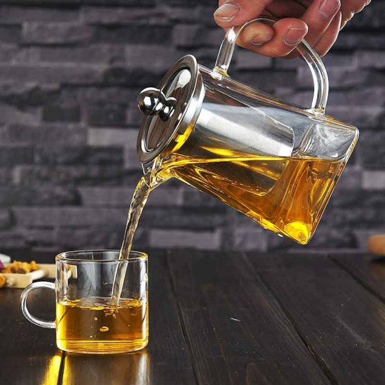 Stainless Steel Clear Heat Resistant Glass Filter Tea Pot, Capacity: 550ml, Capacity: 550ml