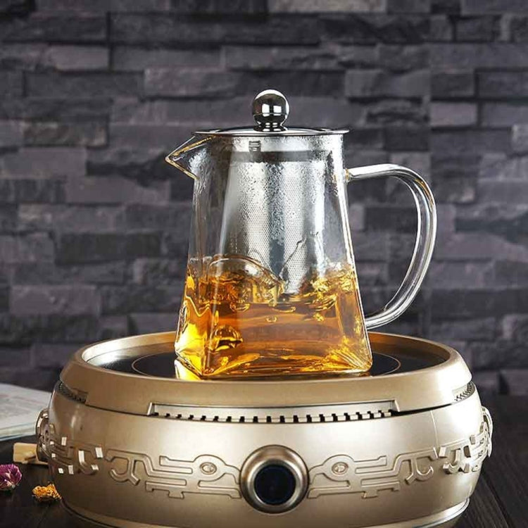 Stainless Steel Clear Heat Resistant Glass Filter Tea Pot, Capacity: 550ml, Capacity: 550ml