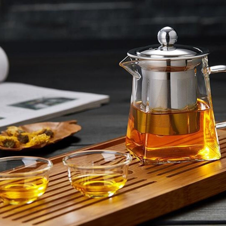 Stainless Steel Clear Heat Resistant Glass Filter Tea Pot, Capacity: 550ml, Capacity: 550ml